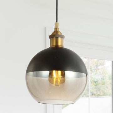 Nixon 7.5" Adjustable Drop Globe Metal/Glass LED Pendant - JONATHAN Y